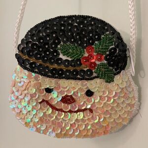 👍 Free with Purchase or 2/$15 snow person change purse embroidered beads sequins